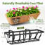 Boîte à fleurs VOXOR réglable en métal avec doublure Coco, paquet de 2, 24 po, noir-1456993528