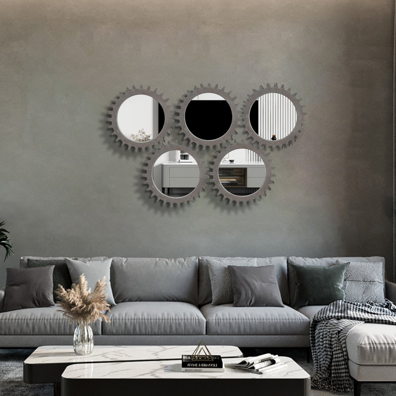 Miroir mural rond 17 po Vintage