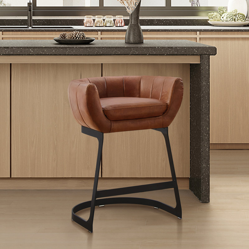 Nace Upholstered Counter Stool, Brown