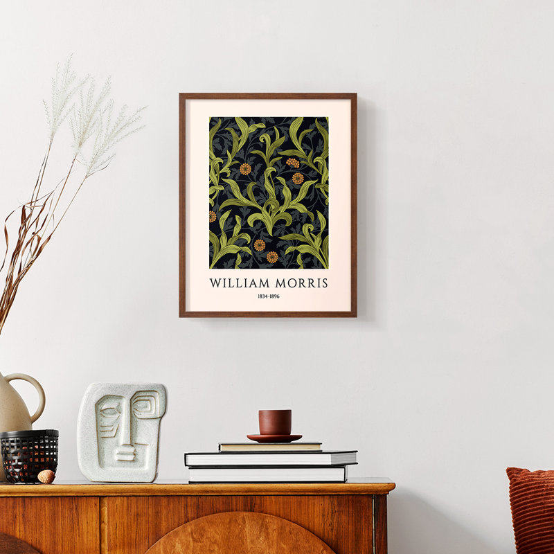 William Morris, reproduction d'art encadrée CL, Noyer, H 14 po x l 11 po