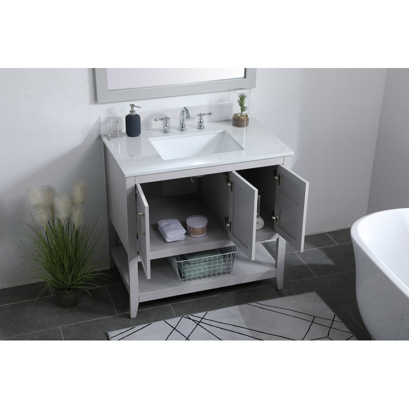 Ensemble de meuble-lavabo simple 36 po Scottsbluff, Gris