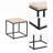 Set of 2 Rectangular End Tables – Wood and Metal, Stackable