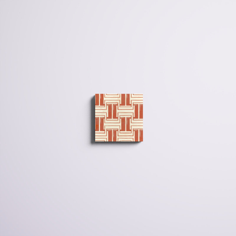 «Retro Blockprint V», impression sur toile, H 12 po x l 12 po