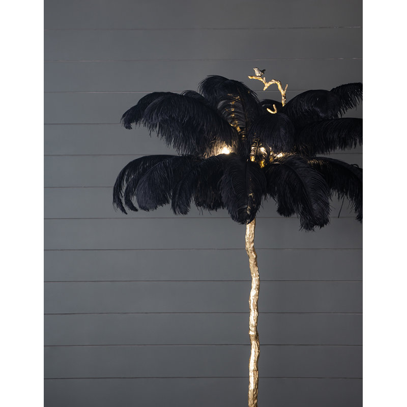 81.9'' Gold Tree Floor Lamp, Black
