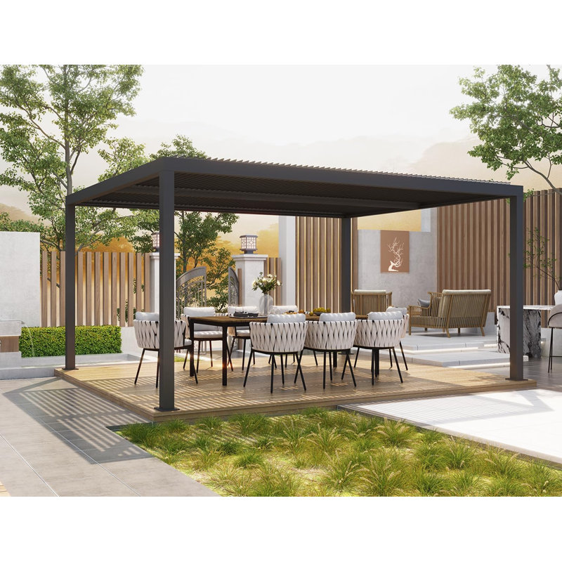 5m x 4m Aluminum Pergola, Grey
