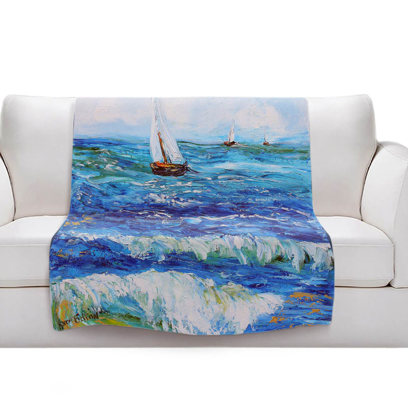 Couverture sherpa doux voiliers, l 68 po x L 80 po