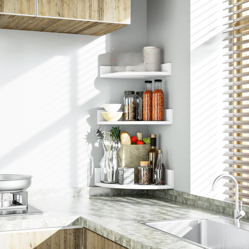 Solid Wood Corner Shelf