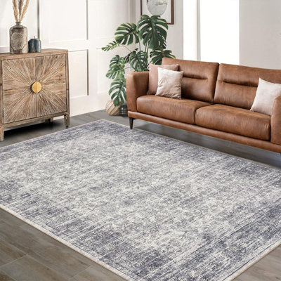 lxt-Boho Area Rug Living Room Rugs Floral Carpet Machine Washable Carpet Non Slip Rugs for Bedroom Dining Kitchen Office