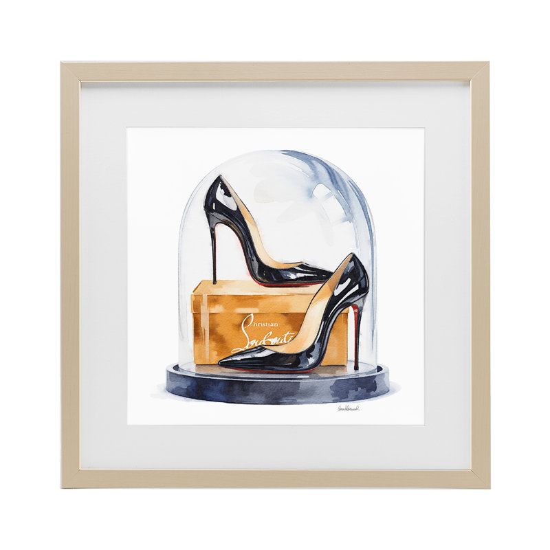 «Black High Heels Dome», reproduction sous verre encadrée, design par Amanda Greenwood, H 13 po x l 13 po