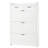 Two Drawers, Three-Fold Doors, Large Storage Shoe Cabinet, White-733146345