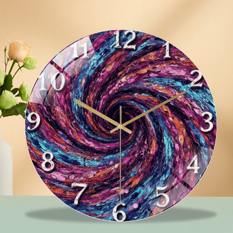 Horloge avec horloge murale en verre