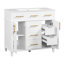 Meuble-lavabo blanc de 36 pouces avec 4 tiroirs à fermeture douce, 1 tablette réglable et 2 portes à fermeture douce pour un rangement élégant