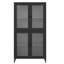 Black Metal Cabinet With 4 Glass Doors And Superior Quality For Office Classic Bookcase Tempered -