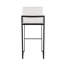 Ensemble de 2 tabourets de bar contemporains en velours à haut dossier avec structure en acier noir, chaises de comptoir à hauteur fixe pour îlot de cuisine-549088684