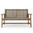 2-Seater Outdoor Wicker Patio Loveseat with Wood Frame and Curved Backrest-746130871