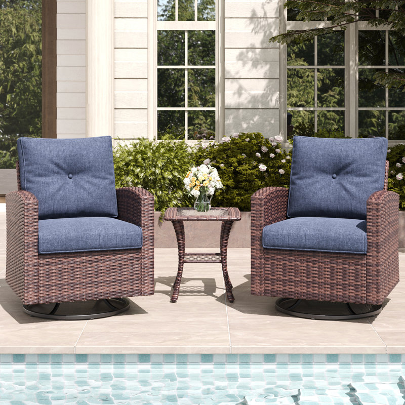 Metal Outdoor Chair, Navy
