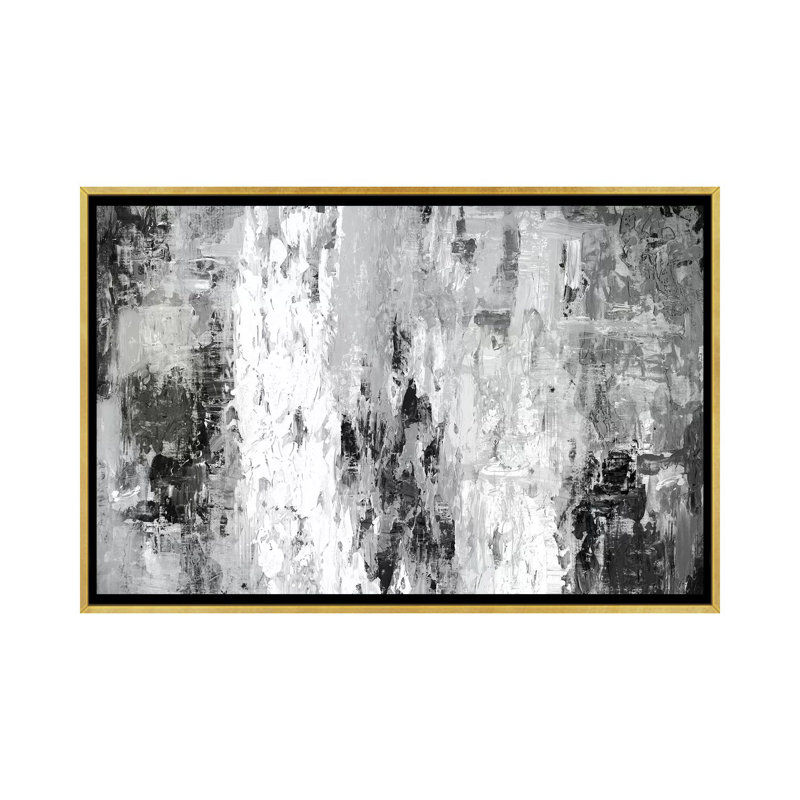 « Black And White Abstract IV by PI Studio » - Impression sur toile tendue, H 40 po x l 60 po, Impression encadrée, Doré