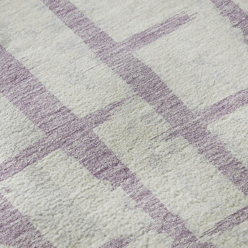 Tapis lavande Prisco lavable à la machine de qualité supérieure, Rectangle 5 pi x 7 pi 6 po