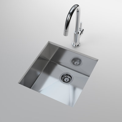 Cantrio KSS-1920-0 19-inch 18-Gauge 304 Stainless Steel Undermount Kitchen Sink