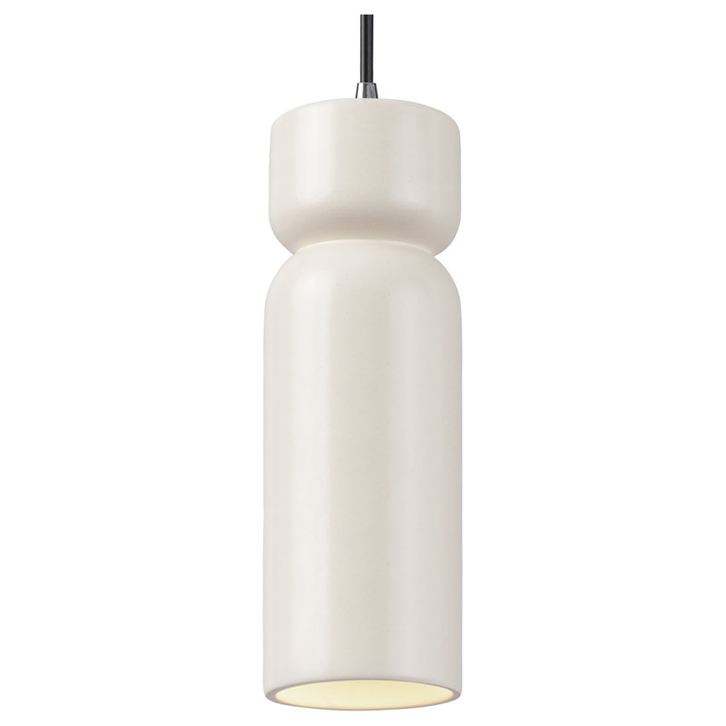 Luminaire suspendu cylindrique à 1 lumière DEL Genessis, Blanc mat, Bronze foncé