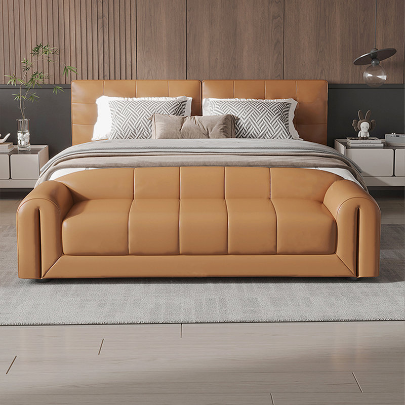 Banc avec revêtement, Orange, H 22,05 po x l 70,87 po x P 19,69 po