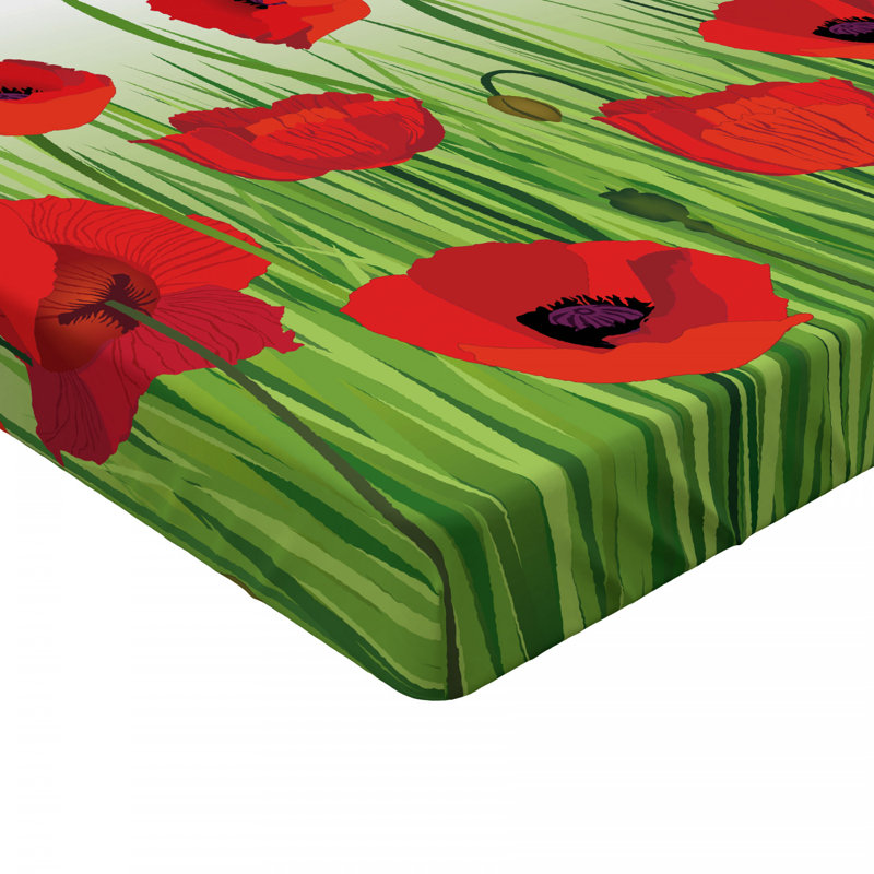 Flower Microfiber Fitted Sheet, Full Fitted Sheet