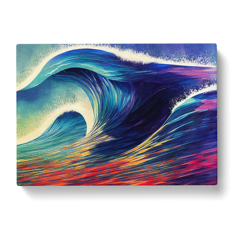 Ocean Wave Colours - Wrapped Canvas Print, 50cm H x 76cm W x 3cm D