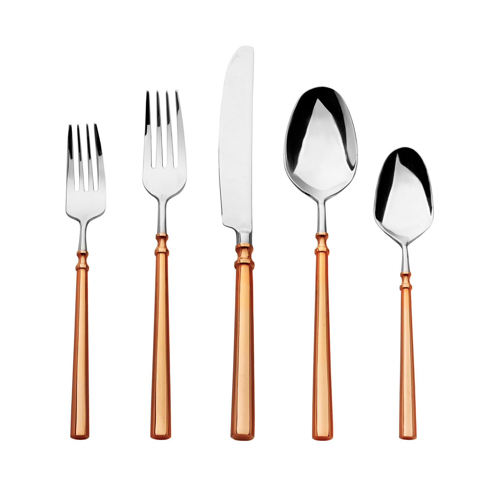 Regal Copper Handle 18/10 Stainless Steel 20 Piece Flatware Set, Service For 4, Copper