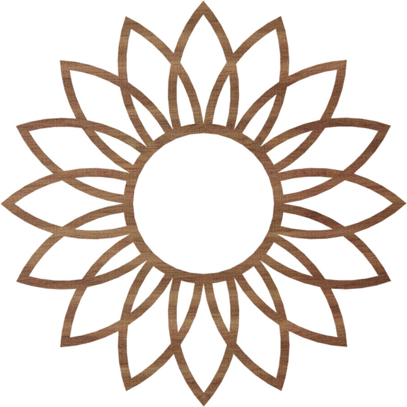 Daisy Wood Fretwork Pierced Ceiling Medallion, 40" H x 40" W x 0.38" D, Beige Walnut