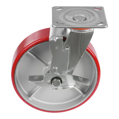 4PCS Heavy Duty Industrial Casters 8 Inch Swivel Caster Wheels with Brakes Workshop Equipment Casters for Cart Workbench Shelf