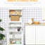 Armoire de rangement autoportante de 63 po avec garde-manger à 4 portes, tablette réglable pour la salle à manger et le salon, buffet à finition blanche, coin cuisine