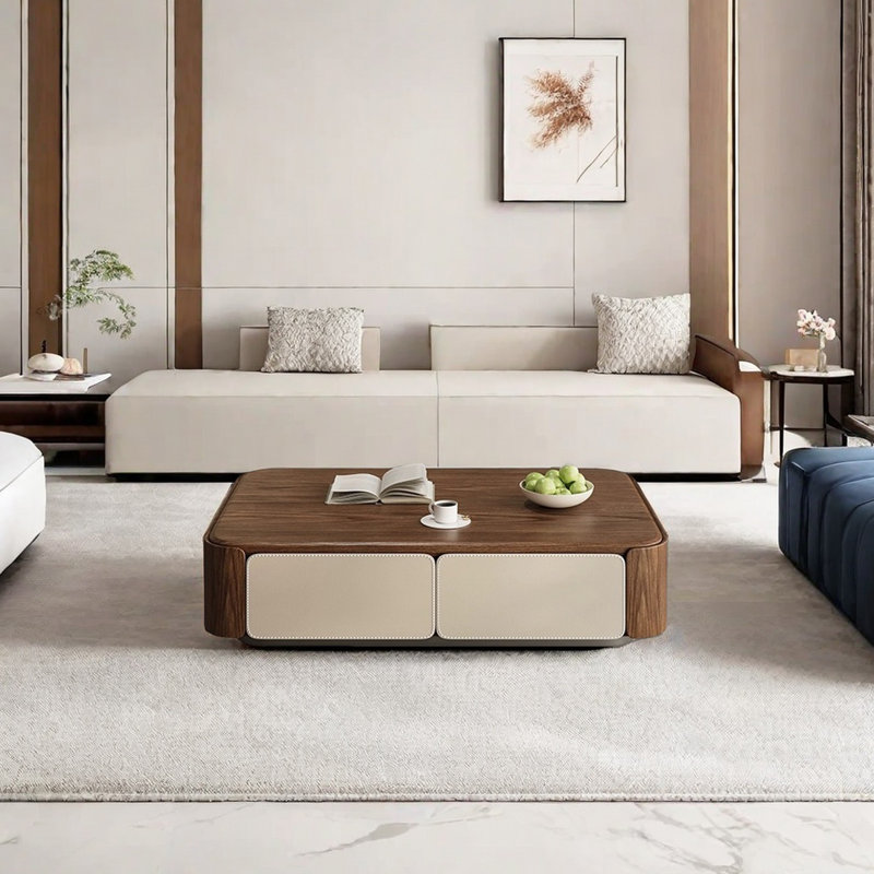 Modern Simple Coffee Table, 13.78" H x 51.18" L x 27.56" W