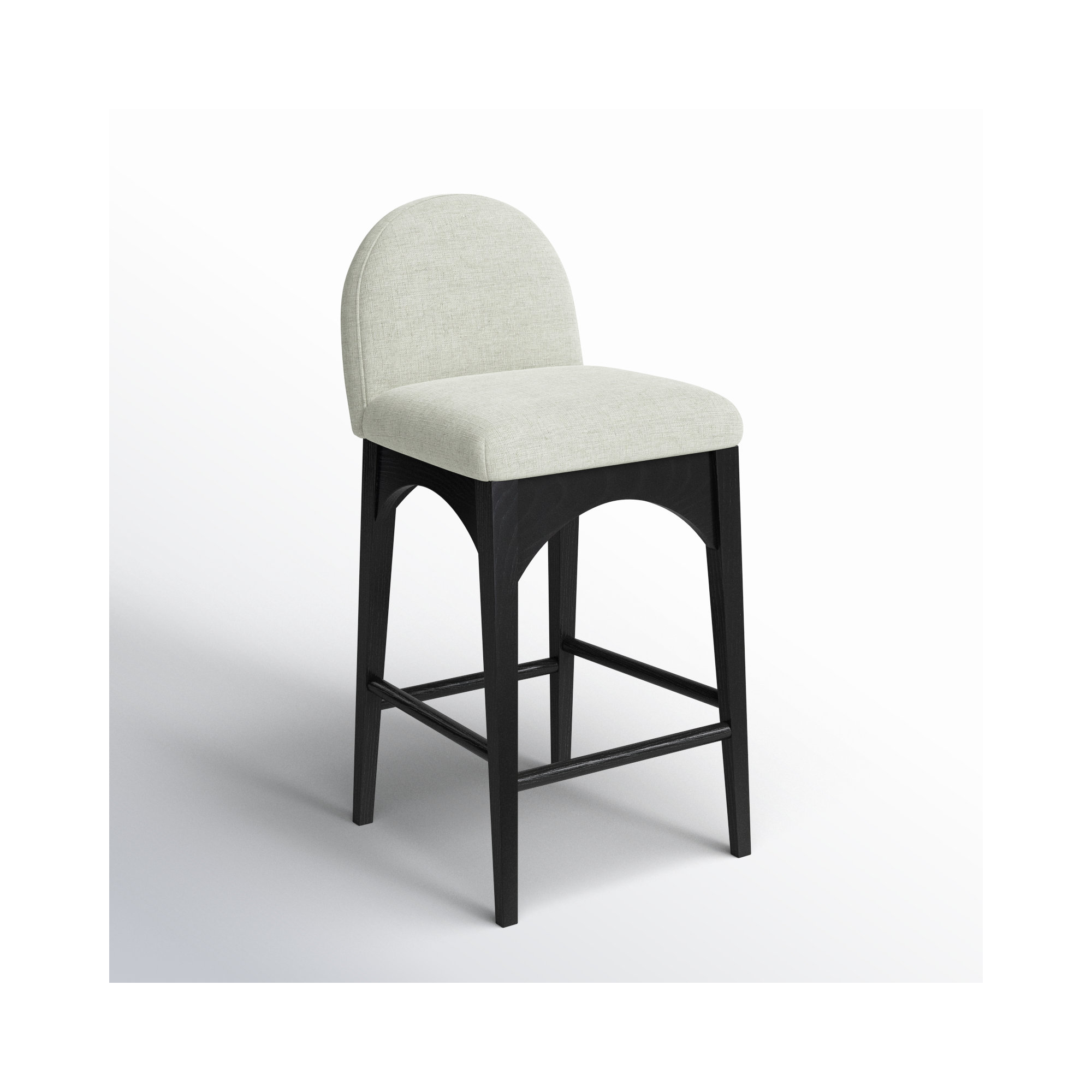 Beppo Counter Stool, Mint Chenille, Black