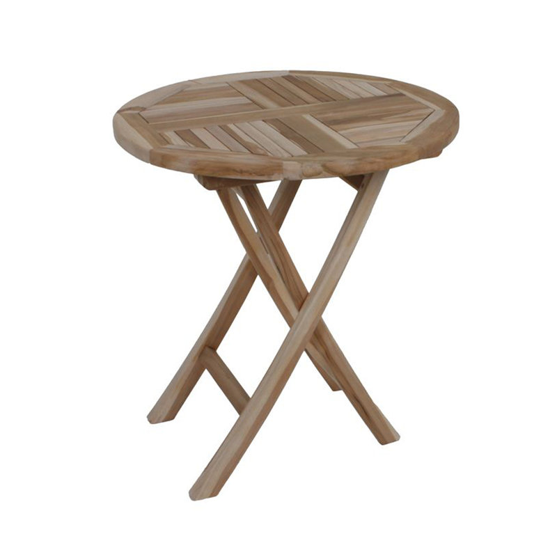 Gavyn Round Teak Folding Outdoor Bistro Table , 70cm cm W 70cm cm D