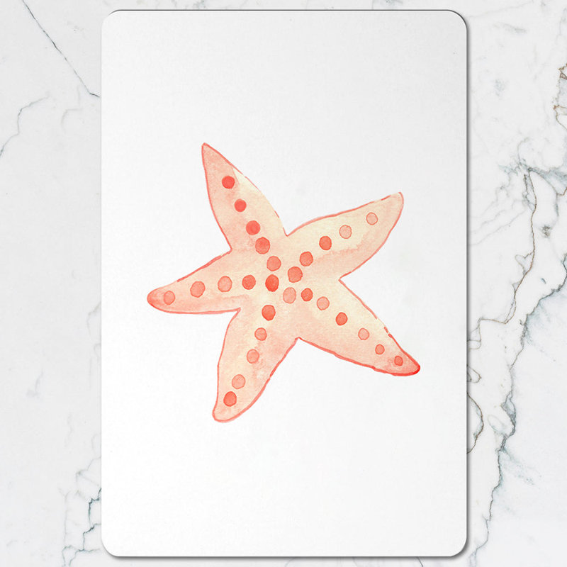 Starfish Wood Bottom Placemats And Coasters Set