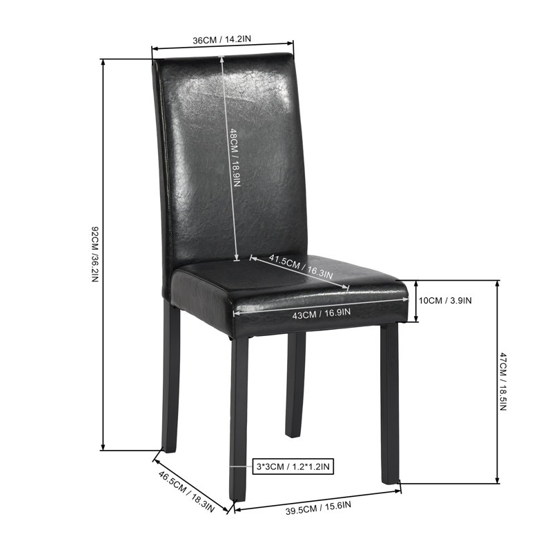 Nakaylee 47cm H Upholstered Parsons Chair, Black