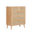 Sumayah Five-drawer Chest Of Drawers With Natural Rattan Doors