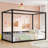 Sturdy Iron Bed with Protective Rails and Versatile Design-800205588