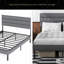 Structure de lit plateforme tapissier - avec tête de lit, aucun sommier nécessaire, rangement sous le lit 14 po-118607244-118607247