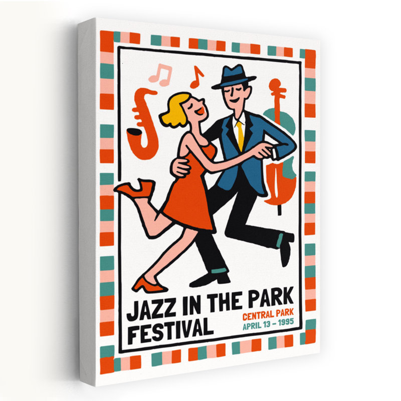 «Retro Jazz Festival», reproduction d'art rétro rétro, 60" H x 40" W