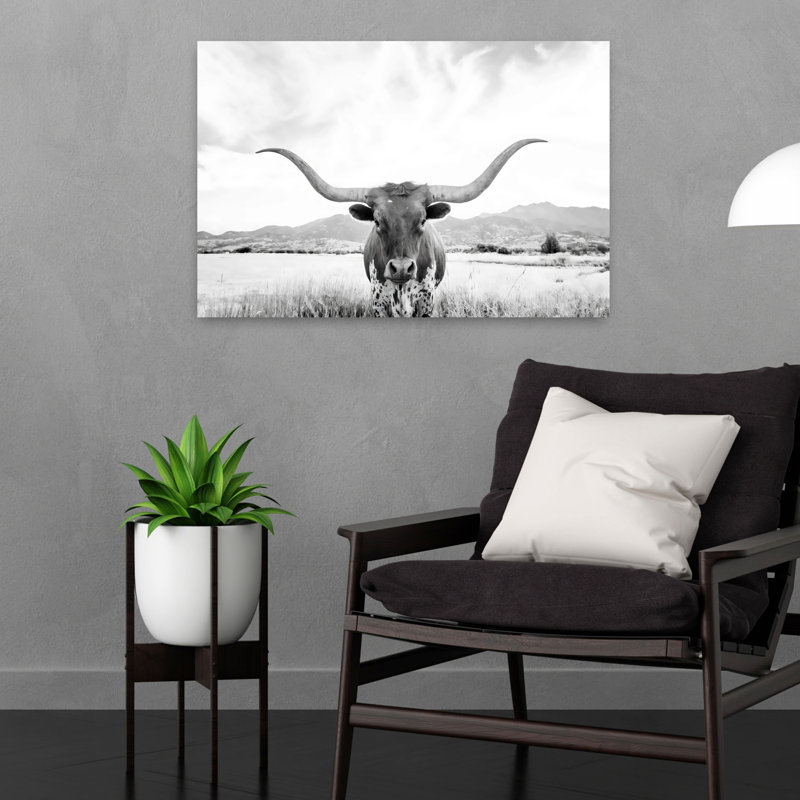 Art mural contemporain Longhorn, H 16 po x l 24 po