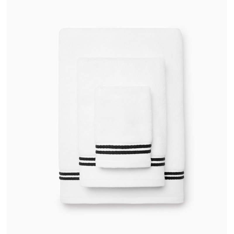 Aura Bath Sheet, White/Black