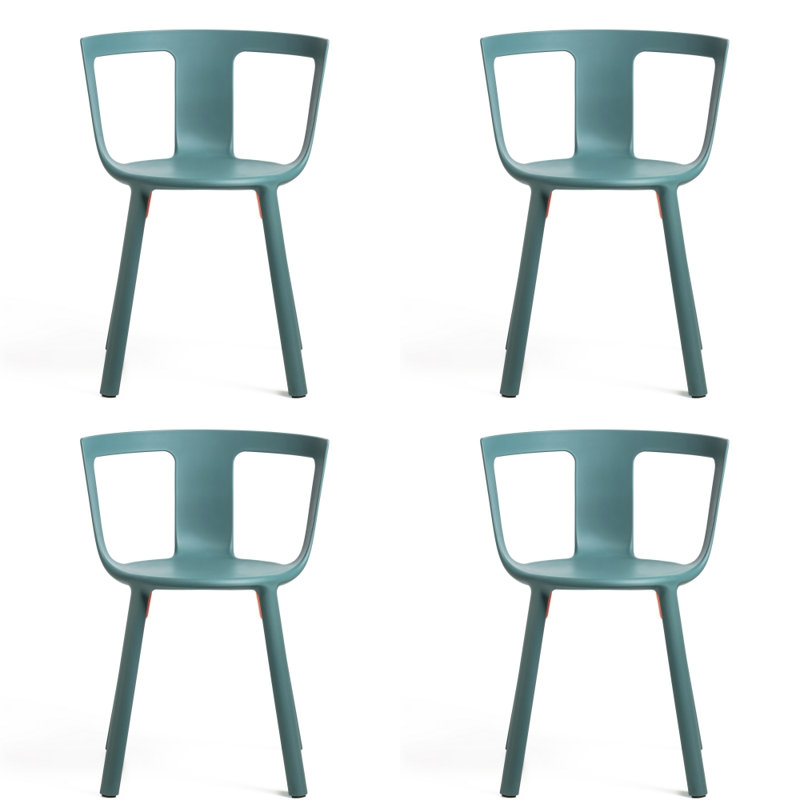 Chaise empilable Fla, Bleu océan
