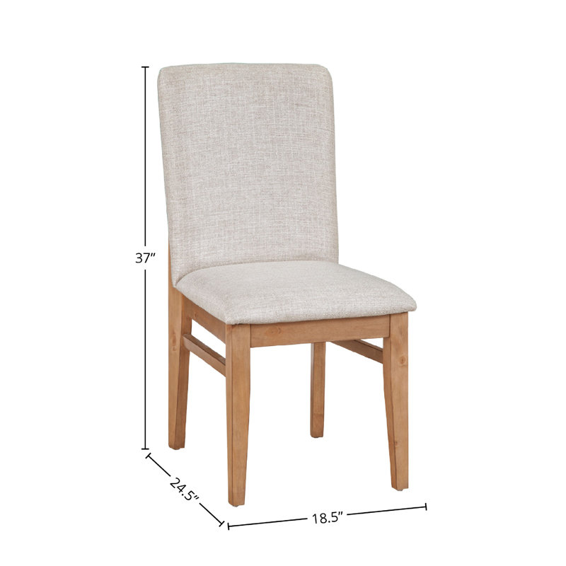 Ensemble de 2 chaises de salle à manger Rejo, gris, coussins gris avoine, brun naturel