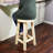 Round Backless Rustic Log Cabin Style Counter-Height Stool, Unfinished