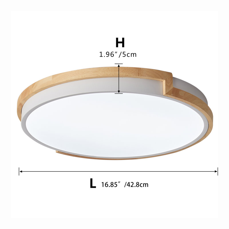 Plafonnier encastré 1 lumière DEL 16,54 po, Blanc