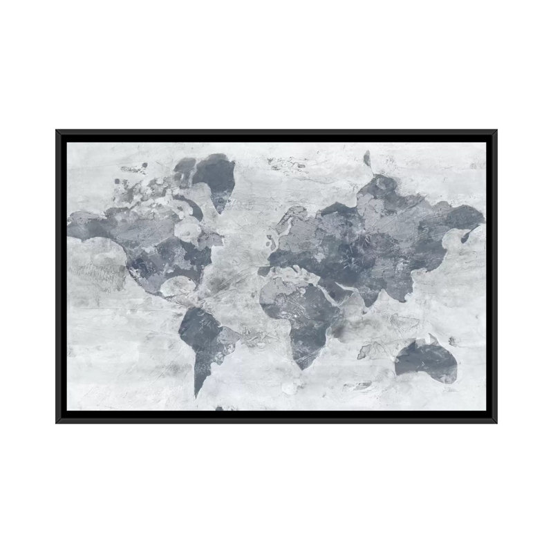 «Golden World Neutral», impression sur toile, H 18 po x l 26 po x P 1,5 po, Toile avec cadre flottant noir, Pas de tapis