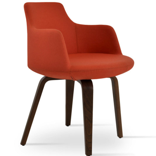 Fauteuil Dervish, Bleu ciel, Noyer américain