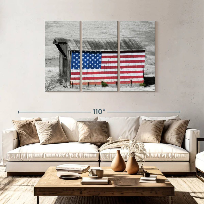 Borges American Flag Barn, 48" H x 74" W