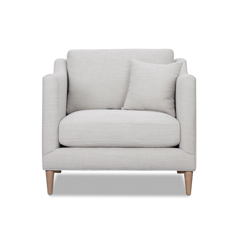 Taelan 36"W Upholstered Accent Armchair, Removable Cushion, Wood Legs